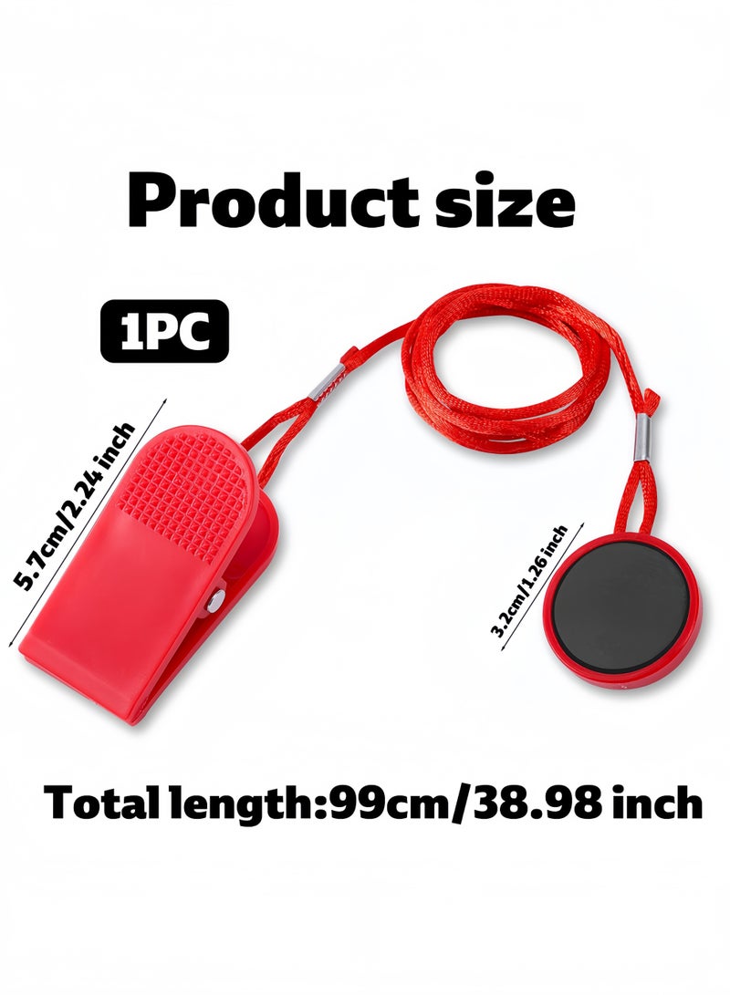UANIQ Treadmill Magnet Safety Key Universal Round Replacement Switch, Emergency Stop Lock for Fitness Running Machines, High Sensitivity Magnetic Key Red - Image 2